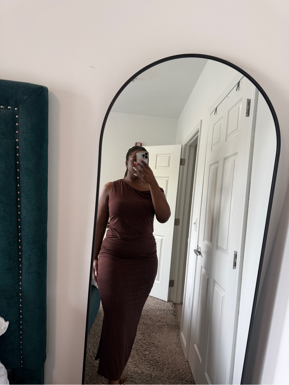 Brown Two-Piece Skirt Set